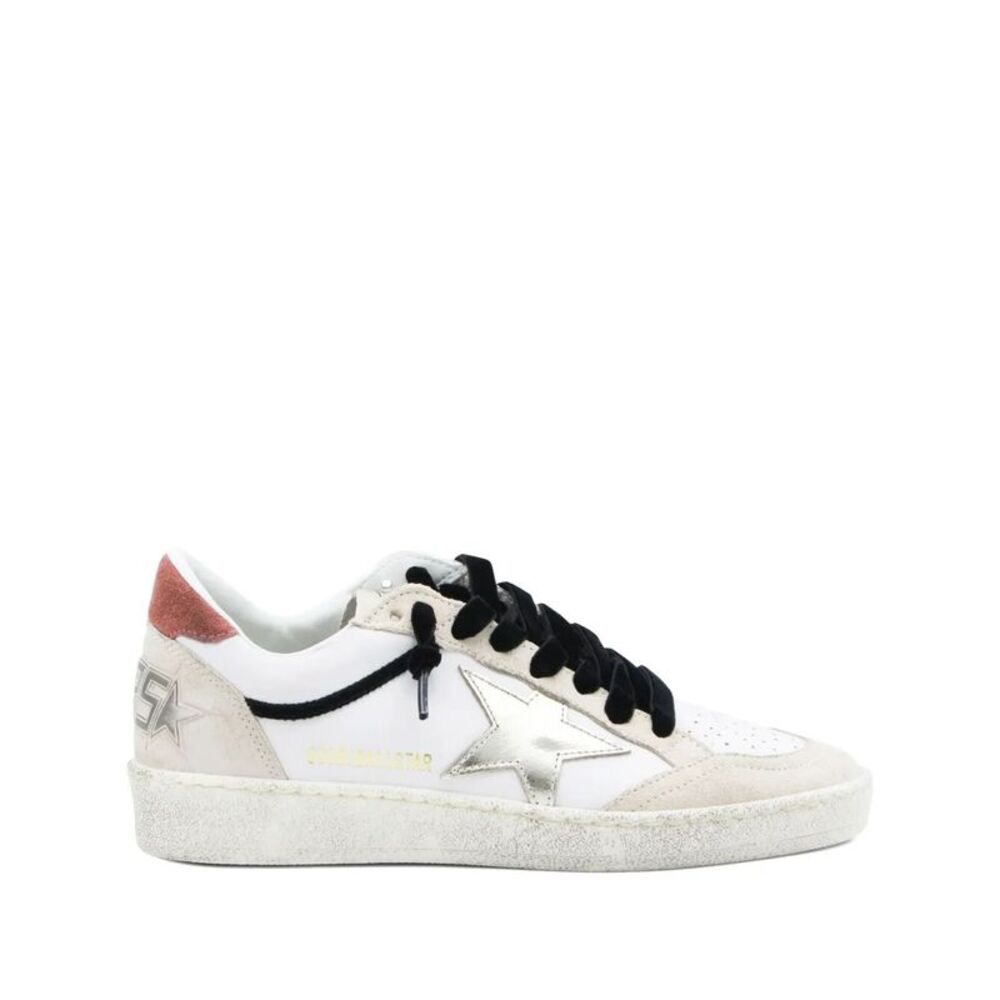Ball Star Leather Sneakers With Metallic Leather Star And Suede Heel Tab Women